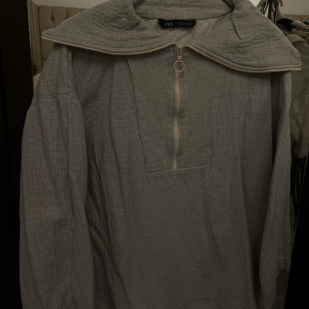 Gray Quarter-Zip Pullover